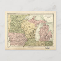 Mapa del Medio Oeste de Estados Unidos (1873)