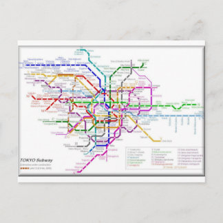 Postal Mapa del Metro de Tokio