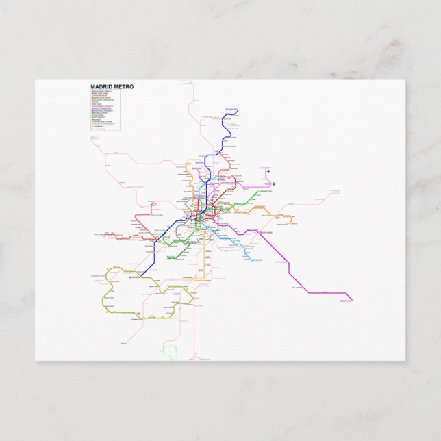 Postal Mapa del Metro España-Madrid (Anverso)
