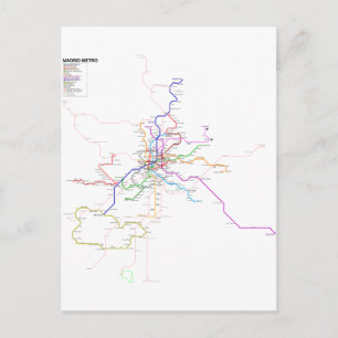 Postal Mapa del Metro España-Madrid