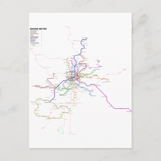 Postal Mapa del Metro España-Madrid (Anverso)