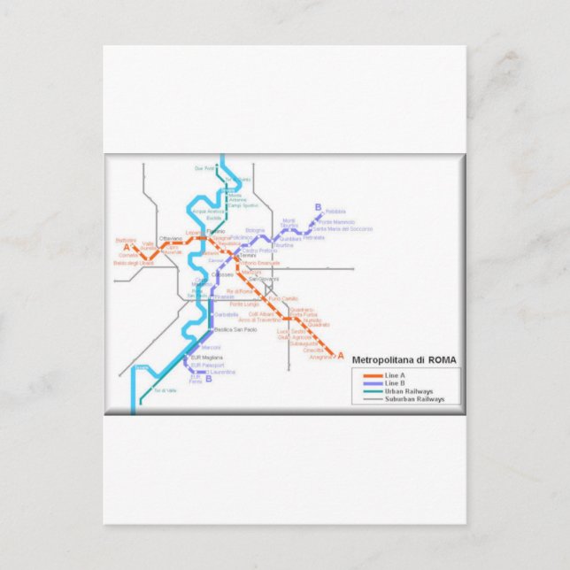 Postal Mapa del metro romaní (Anverso)