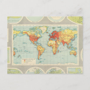 Postal Mapa del mundo