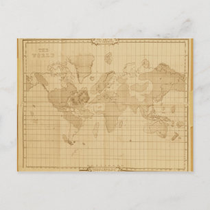 Postal Mapa del mundo