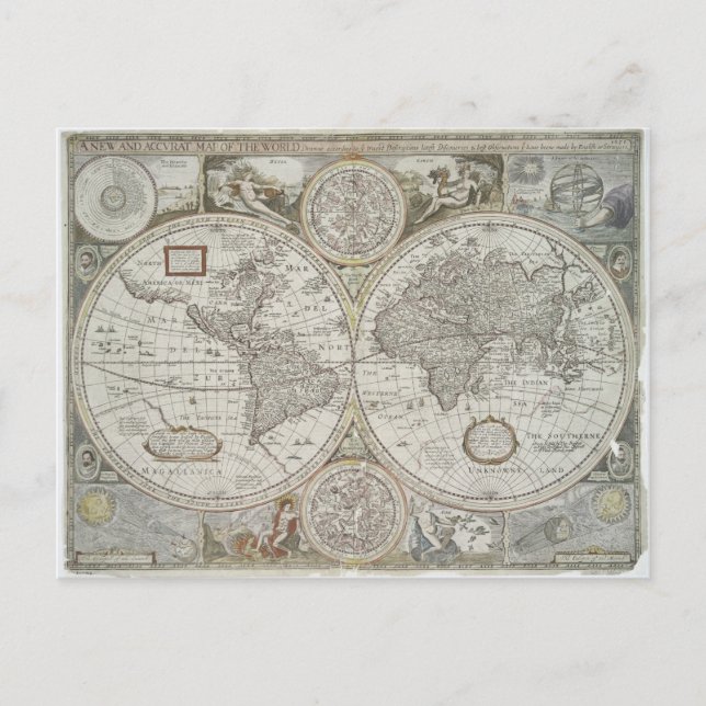 Postal Mapa del mundo | 1676 (Anverso)