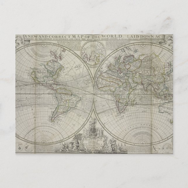 Postal Mapa del mundo | 1736 (Anverso)