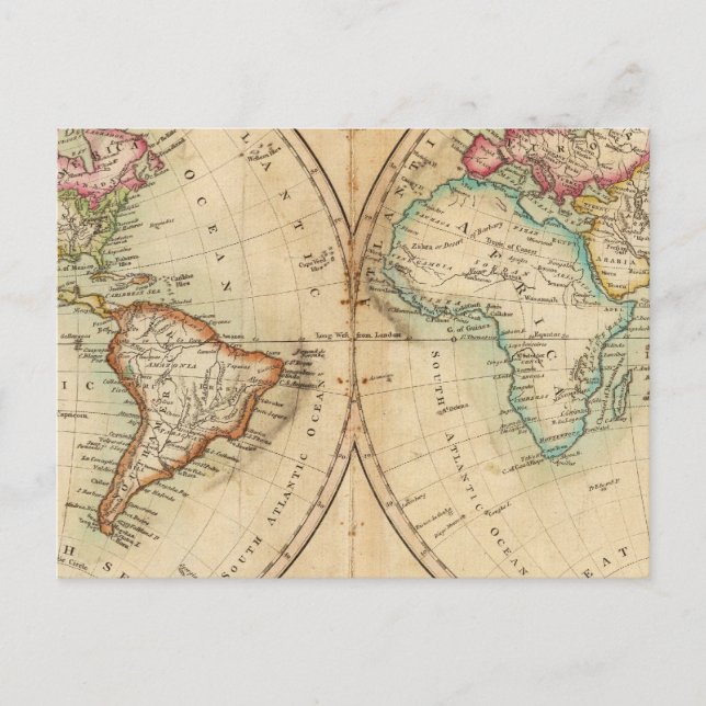 Postal Mapa del mundo 3 (Anverso)