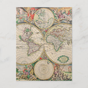 Postal Mapa del Mundo Antiguo