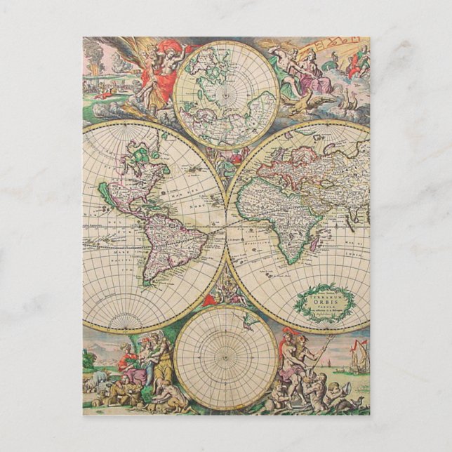 Postal Mapa del Mundo Antiguo (Anverso)