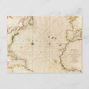 Postal Mapa del mundo antiguo