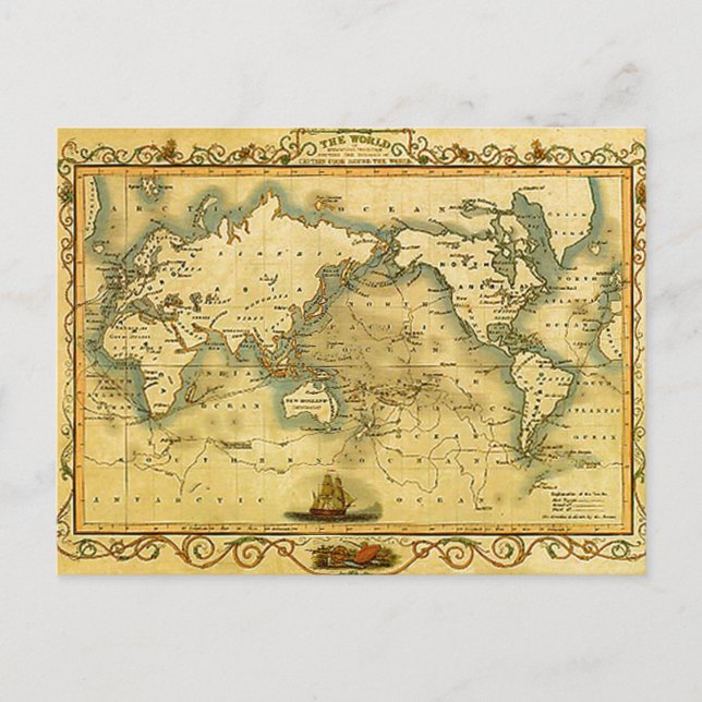 Postal Mapa del mundo antiguo (Anverso)