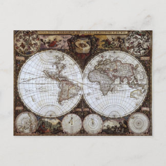 Postal Mapa del Mundo Antiguo
