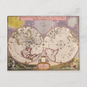 Postal Mapa del Mundo Antiguo