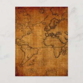 Postal Mapa del mundo antiguo