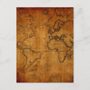 Postal Mapa del mundo antiguo