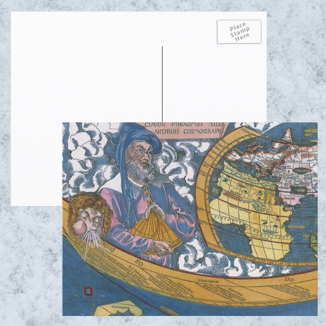 Postal Mapa del mundo antiguo con Claudius Ptolemy, 1507 (Subido por el creador)