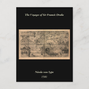 Postal Mapa del mundo antiguo de 1581 de Nicola van Sype