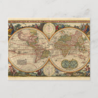 Mapa del mundo antiguo, raro e histórico
