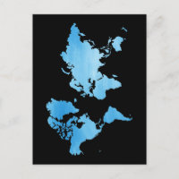 Mapa del mundo azul minimalista arte acuarela