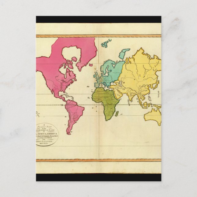 Postal Mapa del mundo cansado 8_Mapas de la antigüedad (Anverso)