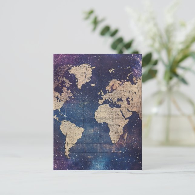 Postal Mapa del mundo de la vieja morada celestial (11) (Anverso de pie)