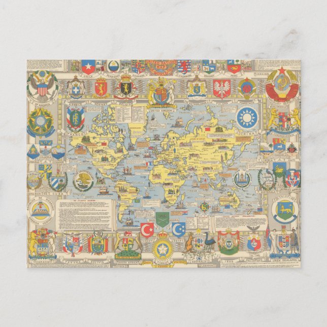 Postal Mapa del Mundo de las Naciones Unidas (Anverso)