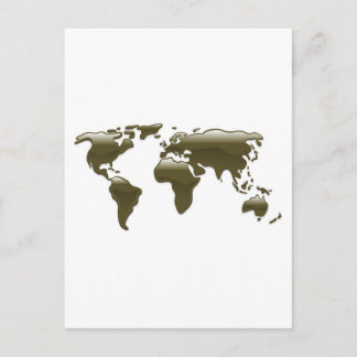 Postal Mapa del mundo del petróleo líquido