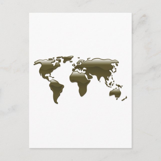 Postal Mapa del mundo del petróleo líquido (Anverso)