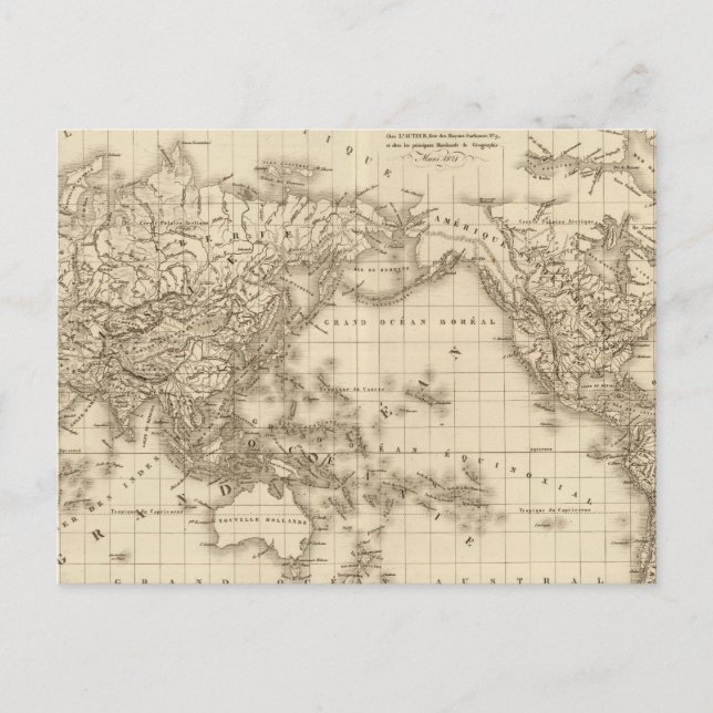 Postal Mapa del mundo físico (Anverso)
