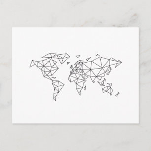 Postal Mapa del mundo geométrico