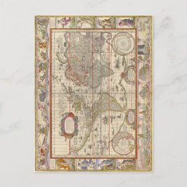 Postal Mapa del mundo medieval (por Willem Blaeu)