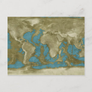 Postal Mapa del mundo seco