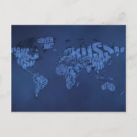 Mapa del mundo tipográfico (oscuro)