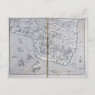 Postal Mapa del noreste de Brasil