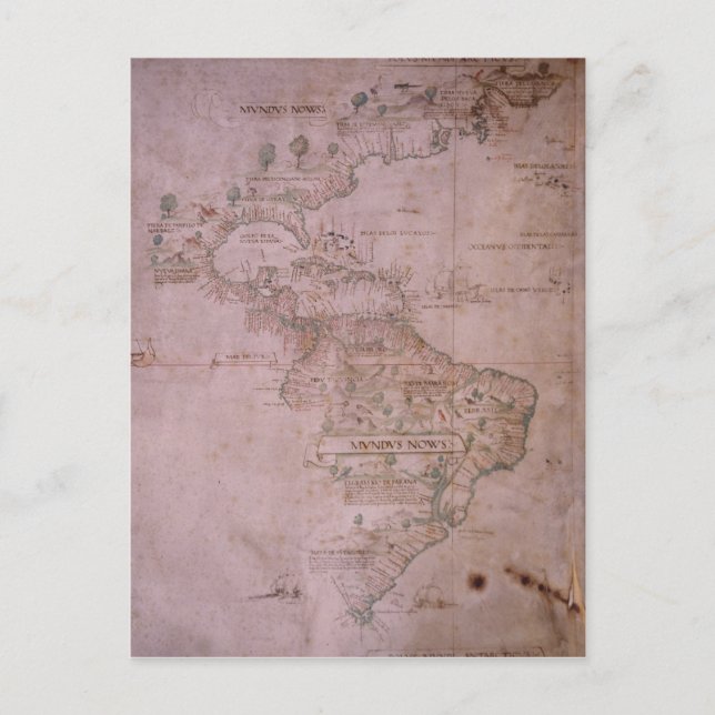 Postal Mapa del Nuevo Mundo, c.1532 (Anverso)