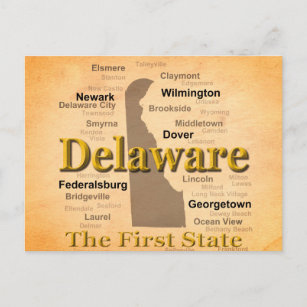 Postal Mapa del Orgullo del Estado de Delaware