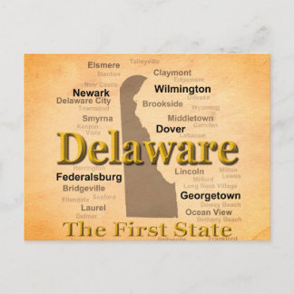 Postal Mapa del Orgullo del Estado de Delaware