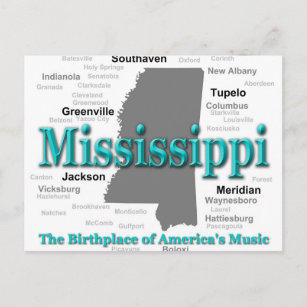 Postal Mapa del Orgullo del Estado de Misisipi