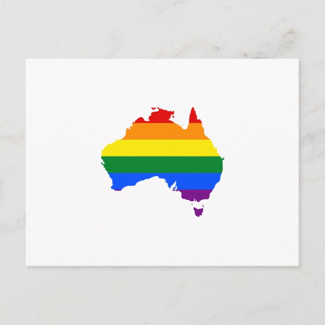 Postal Mapa del orgullo LGBT arcoiris de Australia (Anverso)