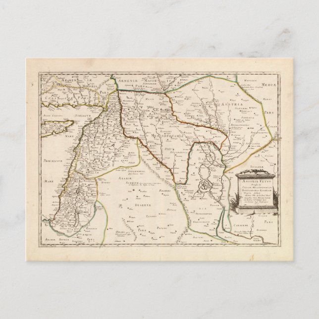 Postal Mapa del Oriente Medio (1651) (Anverso)