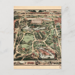 Postal Mapa del Parque Central Vintage Ciudad de Nueva Yo