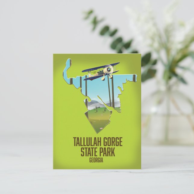 Postal Mapa del Parque Estatal Tallulah Gorge (Anverso de pie)