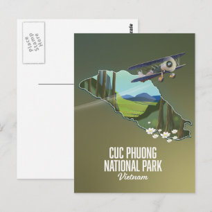 Postal Mapa del Parque Nacional Cuc Phuong Vietnam