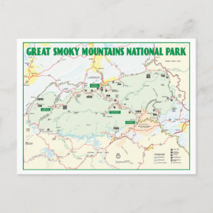 Postal Mapa del Parque Nacional de las Grandes Montañas A