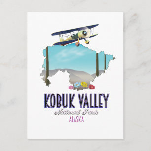 Postal Mapa del parque nacional del valle de Kobuk