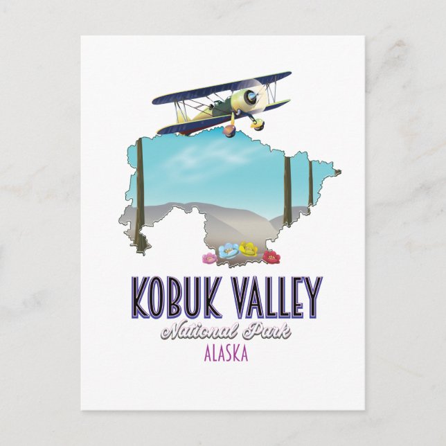 Postal Mapa del parque nacional del valle de Kobuk (Anverso)