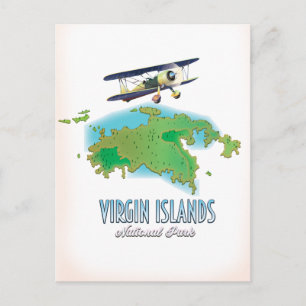 Postal mapa del Parque Nacional Islas Vírgenes