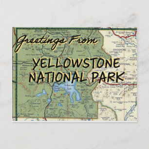 Postal Mapa del Parque Nacional Yellowstone