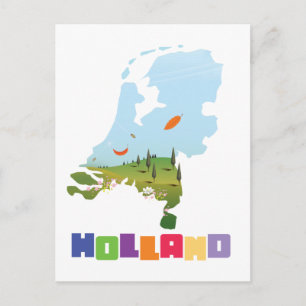 Postal Mapa del personalizado de Holland