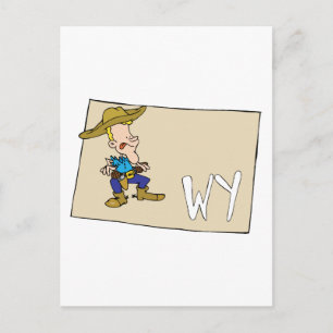 Postal Mapa del Personalizado Wyoming WY con un divertido